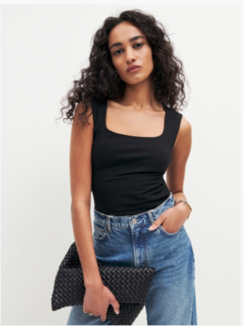 Reformation Keegan Black Tank Top M Medium Shirt